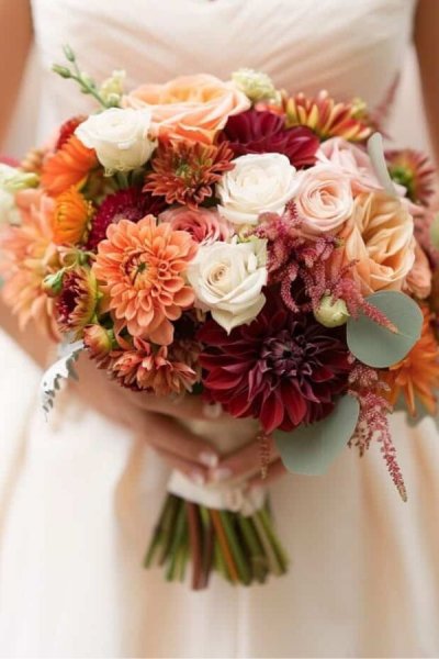  عکس با دسته گل عروس