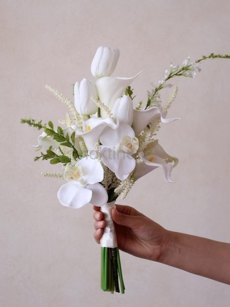  دسته گل عروس سفید