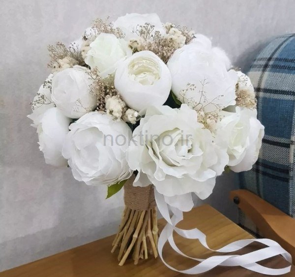  دسته گل عروس سفید