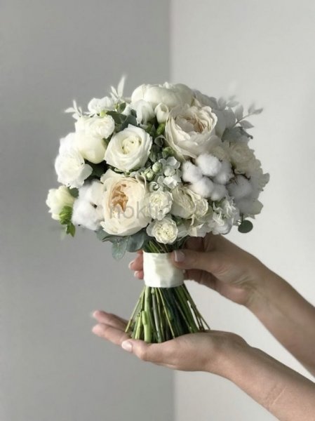  دسته گل عروس سفید