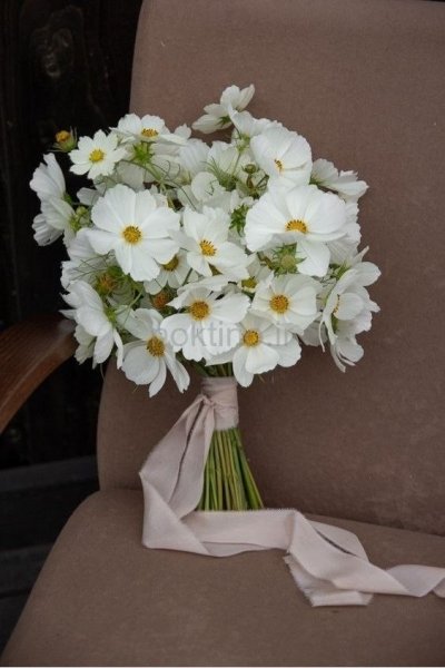  دسته گل عروس سفید