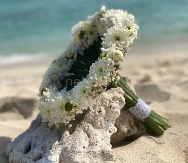  دسته گل عروس سفید
