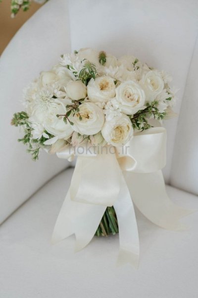  دسته گل عروس سفید