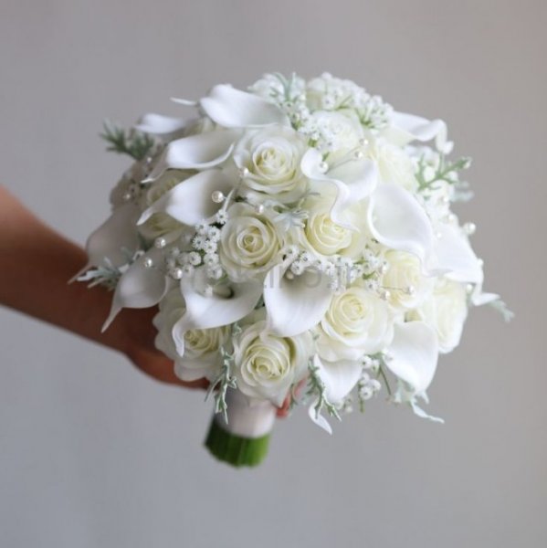  دسته گل عروس سفید