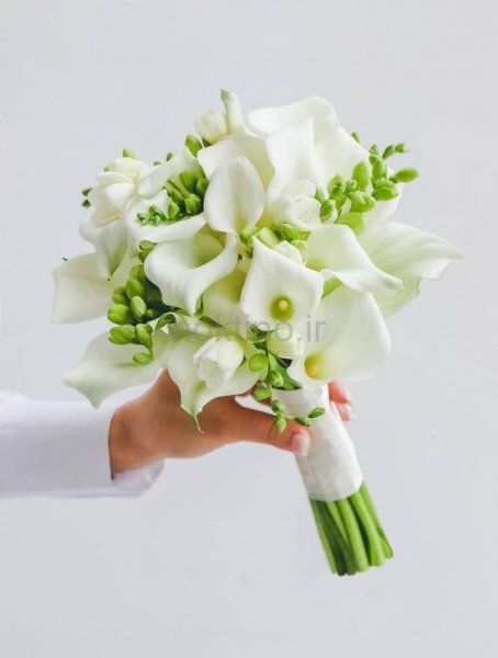  دسته گل عروس سفید