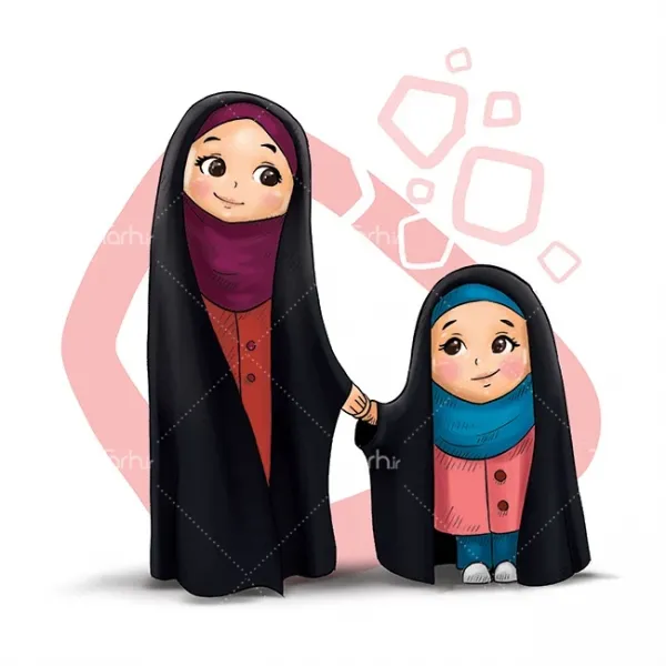  عکس مادر دختری فانتزی با حجاب