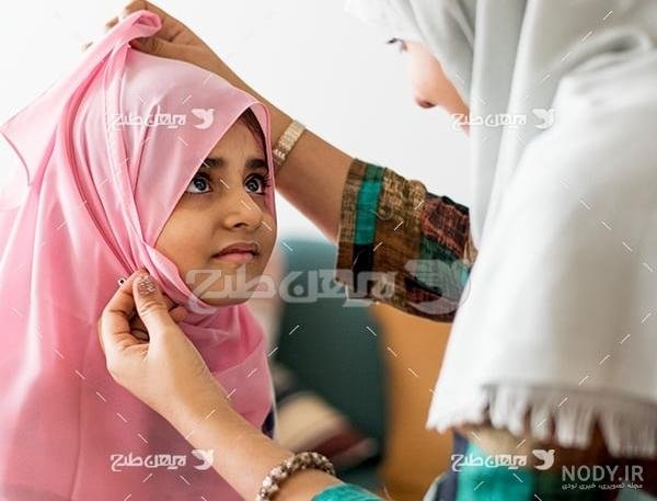 عکس مادر و فرزند با حجاب کارتونی