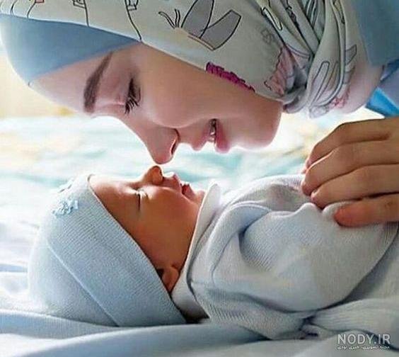 عکس مادر و فرزند با حجاب کارتونی