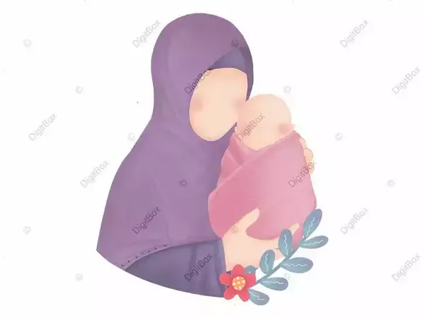 عکس مادر و فرزند با حجاب کارتونی