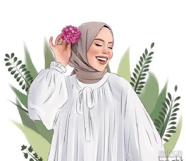  عکس مادر و دختر با حجاب کارتونی