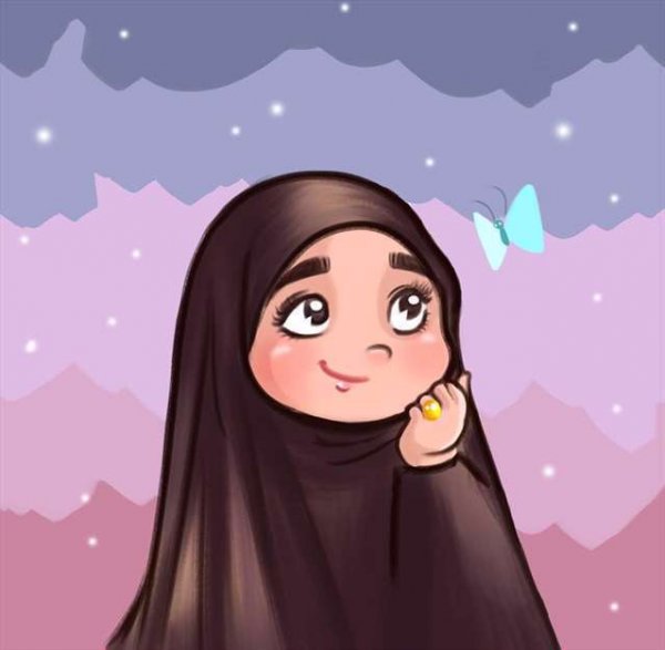  عکس دختر با حجاب کارتونی فانتزی