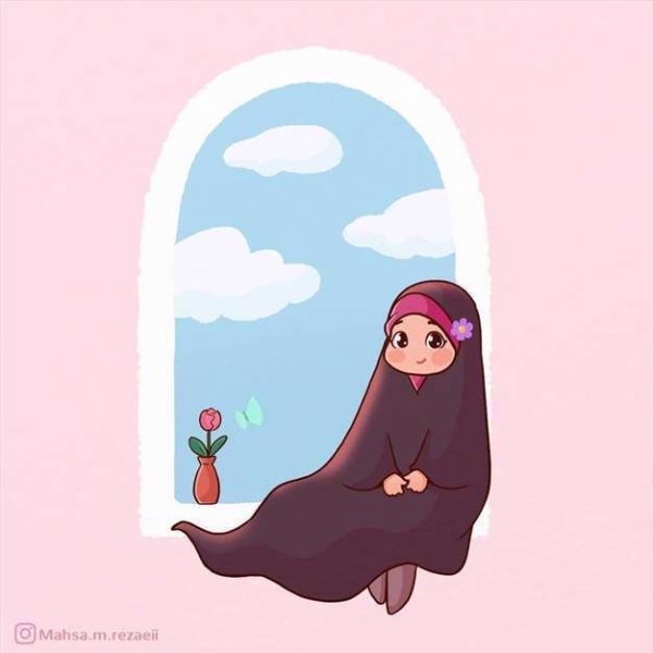  عکس دختر با حجاب کارتونی فانتزی