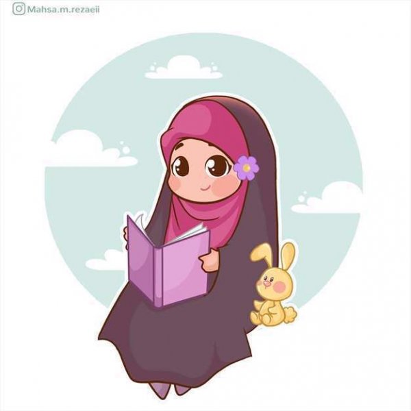  عکس دختر با حجاب کارتونی فانتزی