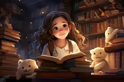  عکس دختر درحال درس خوندن فانتزی