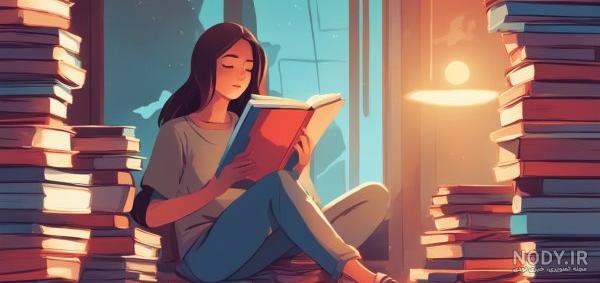  عکس دختر درحال درس خوندن فانتزی