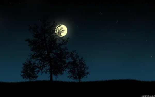  عکس آسمان شب با ماه و ستاره