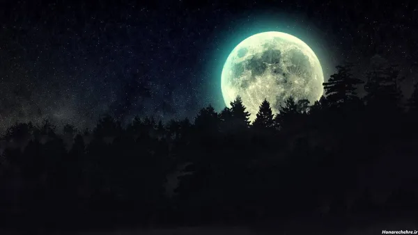  عکس آسمان شب با ماه و ستاره