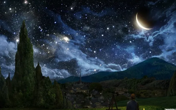  عکس ستاره واقعی در شب