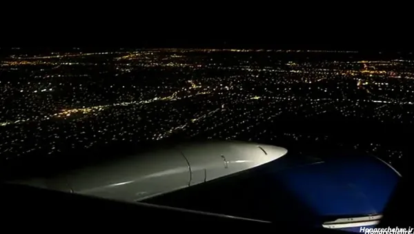  عکس از پنجره هواپیما در شب تهران