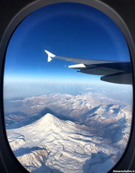  عکس از پنجره هواپیما در شب تهران