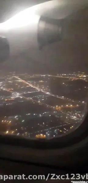  عکس از پنجره هواپیما در شب تهران