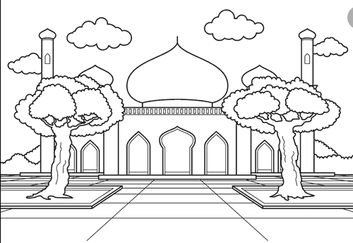  عکس مسجد برای رنگ آمیزی