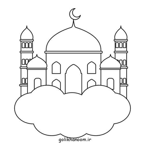 نقاشی مسجد ساده و زیبا