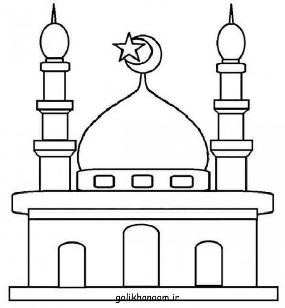 نقاشی مسجد ساده و زیبا