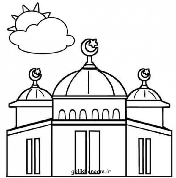 نقاشی مسجد ساده و زیبا