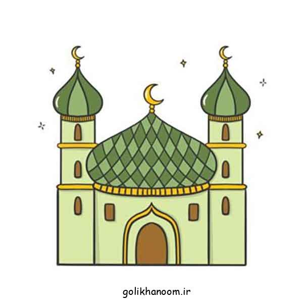 نقاشی مسجد ساده و زیبا