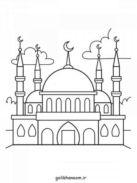 نقاشی مسجد ساده و زیبا