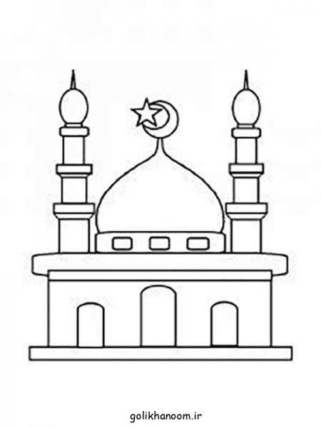 نقاشی مسجد ساده و زیبا