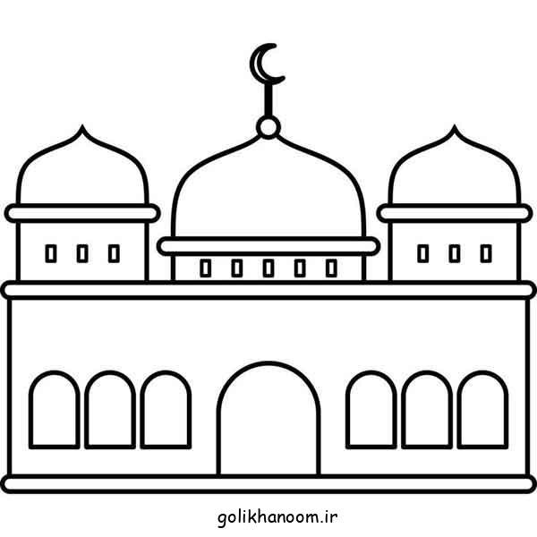 نقاشی مسجد ساده و زیبا