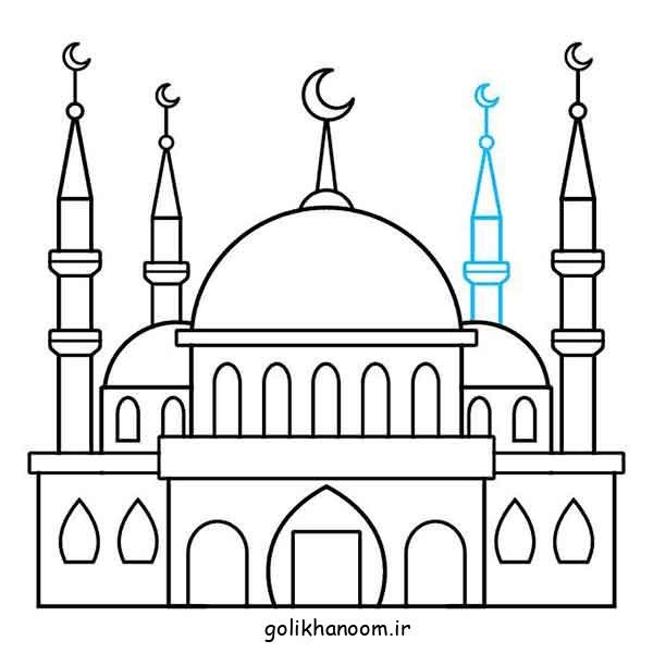نقاشی مسجد ساده و زیبا