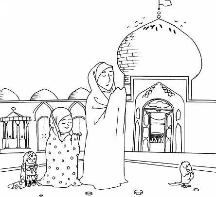 نقاشی مسجد ساده کودکانه