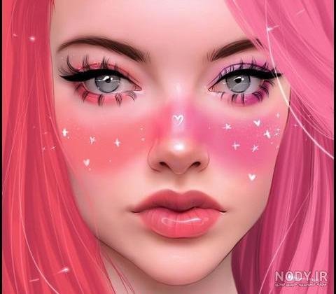  عکس کیوت صورتی براق