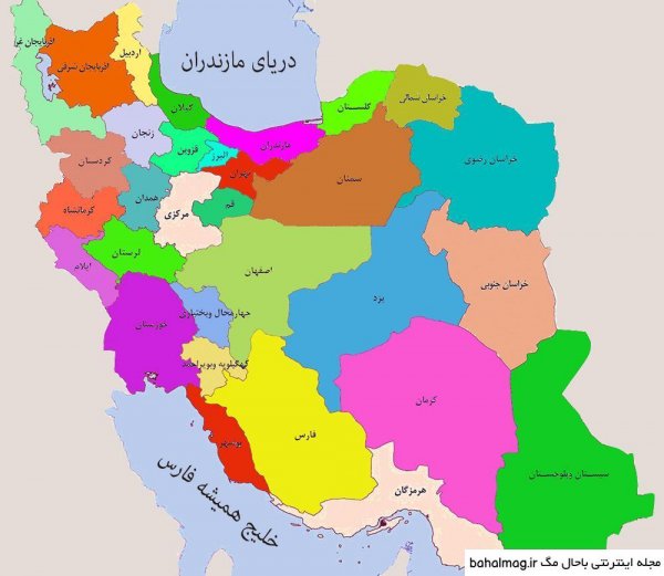 عکس نقشه ایران با مراکز استان ها
