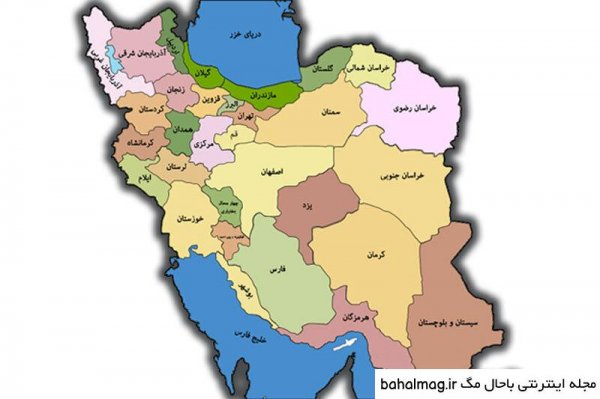 عکس نقشه ایران با مراکز استان ها