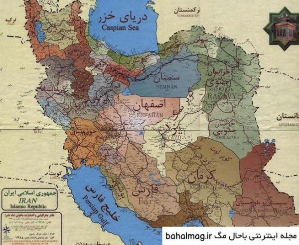 عکس نقشه ایران با مراکز استان ها
