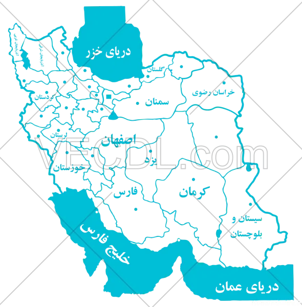 عکس نقشه ایران با مراکز استان ها