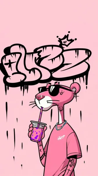  عکس پلنگ صورتی با سیگار