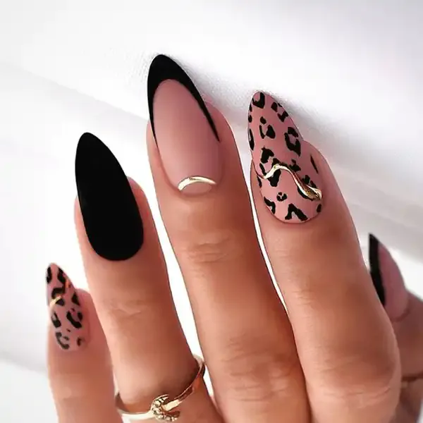  طرح ناخن پلنگی قهوه ای
