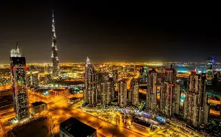  عکس شهر در شب از بالا