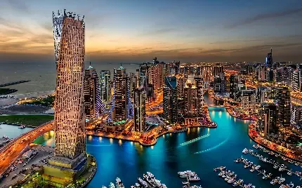  عکس شهر در شب از بالا
