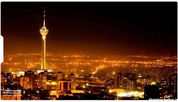  عکس برج میلاد تهران در شب
