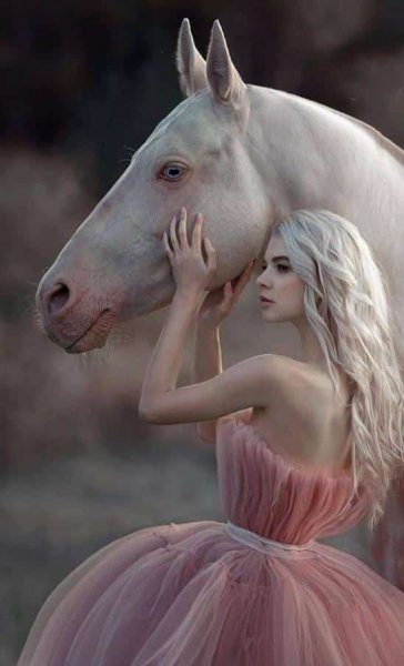 عکس دختر با اسب سفید برای پروفایل