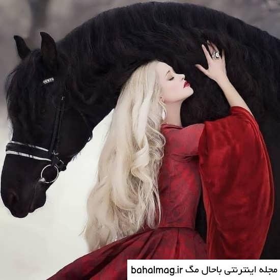 عکس دختر با اسب برای پروفایل