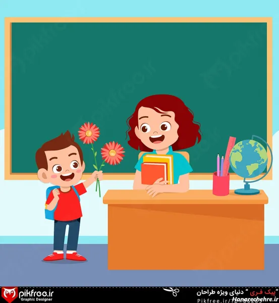  عکس کارتونی معلم با حجاب