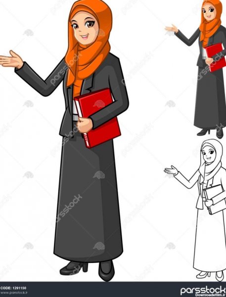  عکس کارتونی معلم با حجاب برای پروفایل
