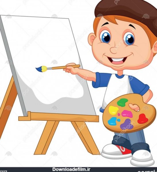 عکس کارتونی پسر بچه مو فرفری